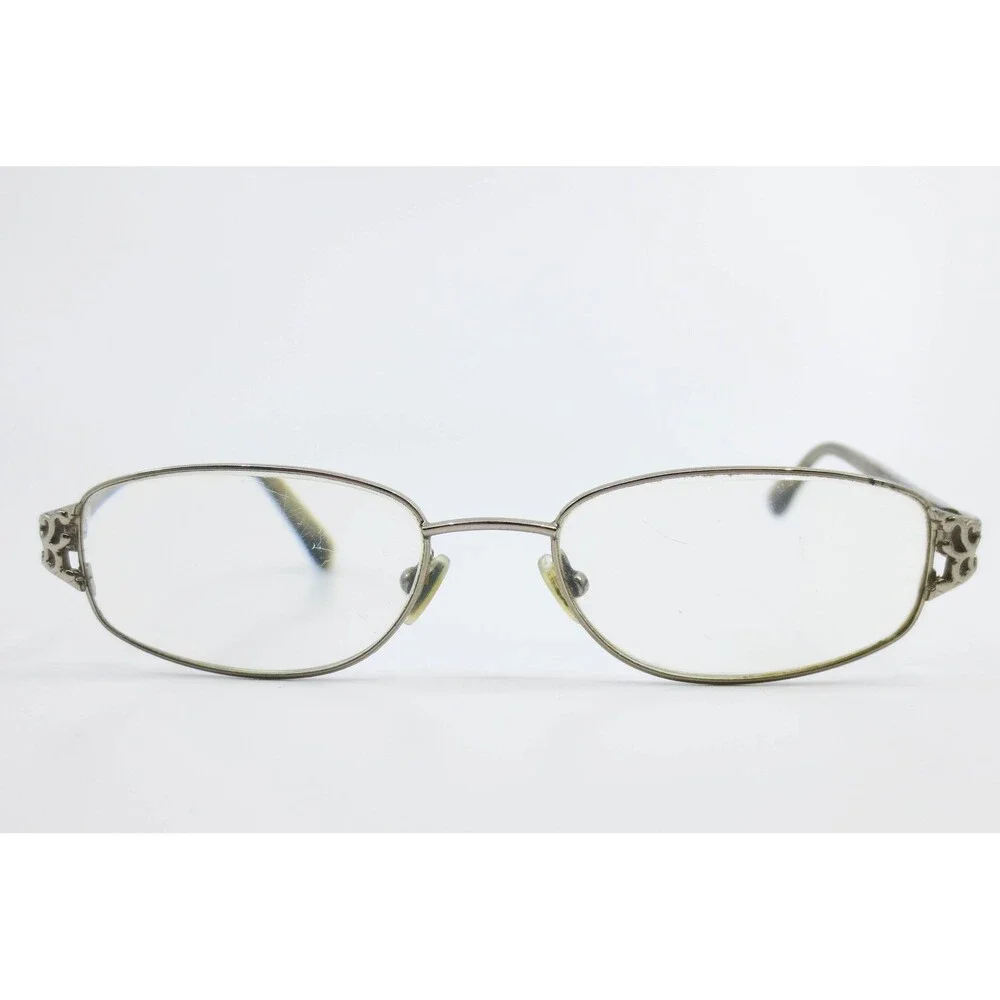 Catherine Deneuve SLT 50 Grey Silver Oval Eyeglass Frames 50-17-135 Filigree